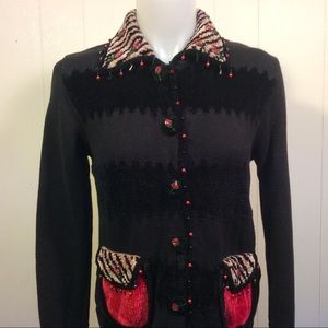 Jack B Quick Petites Womens Cardigan Sweater small